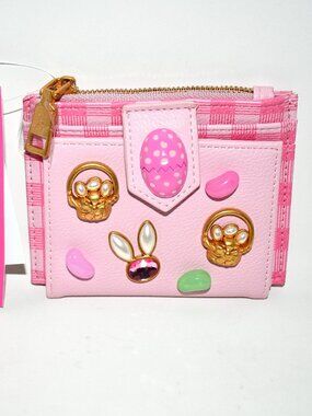 Betsey Johnson A Tisket A Tasket Wallet in Pink Multi #BJ38940A NWT